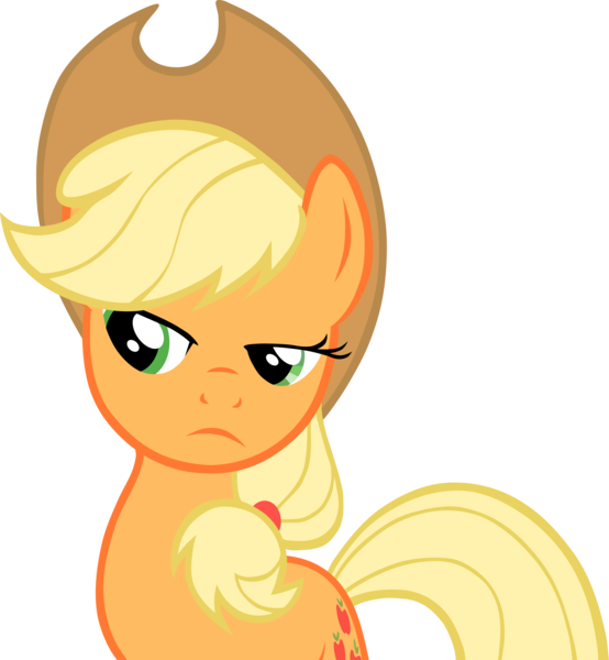 Size: 5543x6000 | Tagged: absurd resolution, applejack, artist:derpotronic, derpibooru import, safe, simple background, skeptical, transparent background, unsure, vector