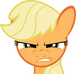 Size: 1400x1351 | Tagged: angry, applejack, artist:foxy-noxy, derpibooru import, gritted teeth, hatless, missing accessory, safe, simple background, transparent background, upset, vector