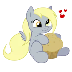 Size: 7500x7500 | Tagged: absurd resolution, artist:joey darkmeat, artist:mamandil, cute, derpabetes, derpibooru import, derpy hooves, filly, heart, muffin, safe, solo, that pony sure does love muffins, young