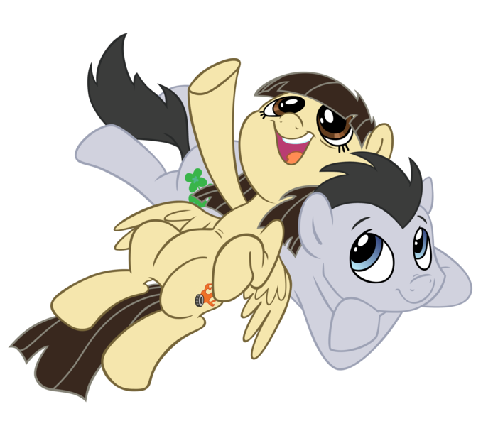 Size: 4624x4000 | Tagged: safe, artist:mrbarthalamul, artist:sibsy, derpibooru import, lucky clover, wild fire, earth pony, pegasus, pony, cute, female, luckyfire, male, shipping, sibsy, simple background, straight, transparent background, vector