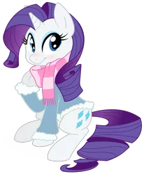 Size: 1076x1290 | Tagged: safe, artist:aggressively pastel, artist:briskby, derpibooru import, rarity, pony, unicorn, blushing, colored, scarf, solo, svg, vector