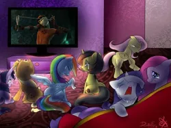 Size: 664x496 | Tagged: applejack, delgo, derpibooru import, exploitable meme, filo, fluttershy, mane six, meme, oc, oc:pauly sentry, pinkie pie, rainbow dash, rarity, sad movie meme, safe, twilight sparkle