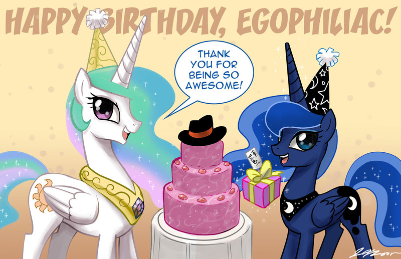 Size: 1200x776 | Tagged: artist:johnjoseco, birthday, cake, derpibooru import, hat, princess celestia, princess luna, safe