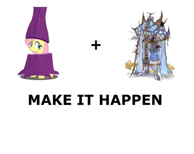 Size: 1008x800 | Tagged: all caps, derpibooru import, exdeath, exploitable meme, final fantasy, final fantasy v, fluttershy, fluttertree, made it happen, make it happen, meme, meta, safe