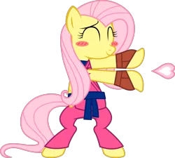 Size: 2524x2274 | Tagged: artist:kennyklent, artist:mysteryben, blushing, dan hibiki, derpibooru import, fluttershy, gadoken, high res, karate, remix apple apple apple, rhythm heaven, rhythm is magic, safe, simple background, street fighter, transparent background