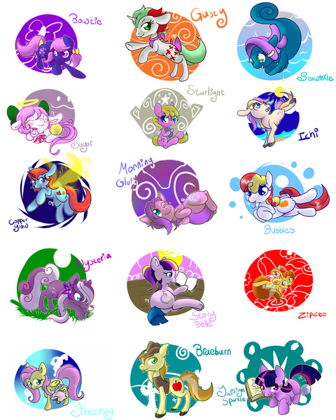 Size: 2100x2625 | Tagged: artist:cotton, bowtie (g1), braebetes, braeburn, breezie, bubbles (g1), copper glow, cute, derpibooru import, diabreezies, fluttershy, g1, g2, g3, gusty, gustybetes, high res, ichi, morning glory, my little pony tales, safe, sea pony, seawinkle, shyabetes, starlight (g1), storybelle, sugar (my little pony tales), tieabetes, twiabetes, twilight sparkle, wysteria, wysteriaaw, zipzee