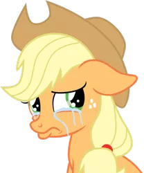 Size: 815x981 | Tagged: applejack, artist:hank0, crying, derpibooru import, sad, safe, unhapplejack