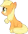 Size: 900x1086 | Tagged: safe, artist:teiptr, derpibooru import, applejack, earth pony, pony, blank flank, filly, frown, hatless, looking up, missing accessory, sad, simple background, solo, transparent background, unhapplejack, vector, younger
