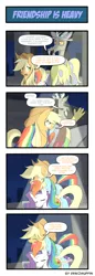 Size: 660x1914 | Tagged: applejack, artist:reikomuffin, comic, derpibooru import, discord, rainbow dash, safe