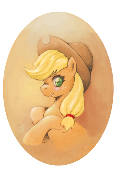 Size: 950x1425 | Tagged: applejack, artist:bloo-ocean, bust, colored pupils, dead source, derpibooru import, profile, safe, solo