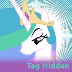 Size: 250x250 | Tagged: safe, derpibooru import, princess celestia, alicorn, pony, female, frown, hair over one eye, lidded eyes, mare, official spoiler image, raised eyebrow, solo, spoilered image joke, tag hidden, unamused