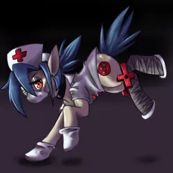 Size: 500x500 | Tagged: artist:maximos, derpibooru import, gradient background, ponified, safe, skullgirls, solo, valentine (skullgirls)