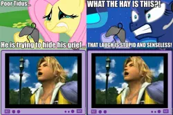 Size: 1126x752 | Tagged: safe, derpibooru import, fluttershy, princess luna, pony, gamer luna, exploitable meme, final fantasy, gamer meme, gamershy, meme, obligatory pony, tidus, tv meme