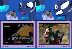 Size: 1126x769 | Tagged: derpibooru import, exploitable meme, gamer luna, gamer meme, meme, obligatory pony, princess luna, safe, the legend of zelda, the legend of zelda: ocarina of time, tv meme