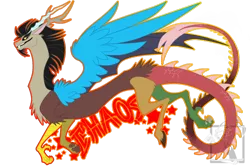 Size: 1024x683 | Tagged: safe, artist:shadow-of-destiny, derpibooru import, discord, draconequus, lord of chaos, male, simple background, transparent background