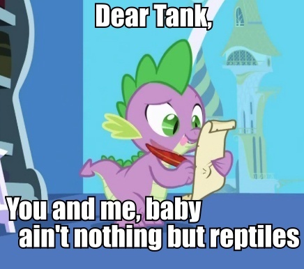 Size: 436x386 | Tagged: suggestive, derpibooru import, edit, edited screencap, screencap, spike, tank, dragon, friendship is magic, caption, letter, male, meme, quill, spike's love letters, tongue out