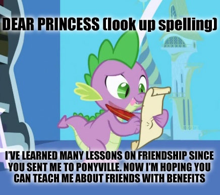 Size: 436x386 | Tagged: suggestive, derpibooru import, edit, edited screencap, screencap, spike, dragon, friendship is magic, caption, image macro, letter, male, meme, quill, spike's love letters, tongue out