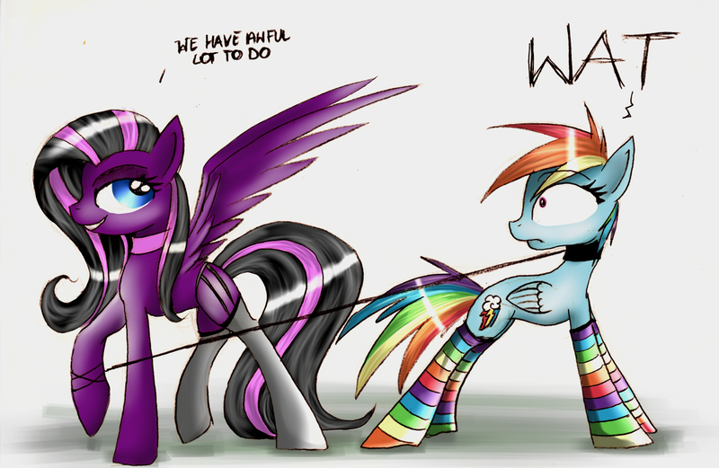 Size: 1200x782 | Tagged: artist:kairaanix, derpibooru import, leash, oc, rainbow dash, suggestive, wat