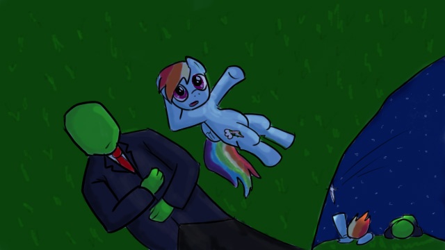 Size: 640x360 | Tagged: artist:ponchuzn, color:donrubas, derpibooru import, field, human, night, oc, oc:anon, rainbow dash, safe, stars