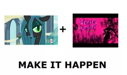 Size: 1337x796 | Tagged: all caps, derpibooru import, exploitable meme, ferngully, make it happen, meme, meta, queen chrysalis, safe