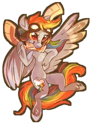 Size: 550x744 | Tagged: artist:koshi-doshi, clothes, derpibooru import, flying, goggles, rainbow dash, safe, scarf, solo