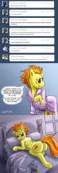 Size: 1280x3819 | Tagged: artist:pluckyninja, ask, bed, bedroom eyes, clothes, comic, derpibooru import, plot, robe, solo, spitfire, stupid sexy spitfire, suggestive, tumblr, tumblr:sexy spitfire