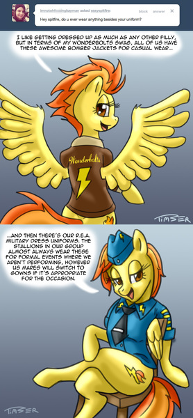 88635 - safe, artist:pluckyninja, derpibooru import, spitfire, tumblr:sexy spitfire, ask, clothes, jacket, stupid sexy spitfire, tumblr, uniform - Twibooru 88635 - safe, artist:pluckyninja, derpibooru import, spitfire, tumblr:sexy spitfire, ask, clothes, jacket, stupid sexy spitfire, tumblr, uniform - Twibooru