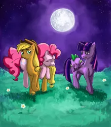 Size: 2100x2400 | Tagged: applejack, artist:zippedbinders, derpibooru import, high res, moon, pinkie pie, safe, sleeping, spike, twilight sparkle