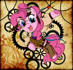 Size: 2550x2450 | Tagged: artist:0ravensrequiem0, dead source, derpibooru import, element of laughter, high res, pinkie pie, safe, solo, steampunk