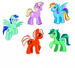 Size: 500x455 | Tagged: artist:vampirechicken, dave strider, derpibooru import, homestuck, jade harley, john egbert, ponified, rainbow dash, rose lalonde, safe