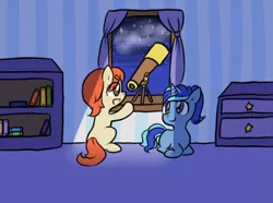 Size: 638x474 | Tagged: derpibooru import, doctor whooves adventures, g8, goodnight, safe, telescope, whimsy bee