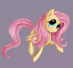 Size: 1024x947 | Tagged: safe, artist:ailatf, derpibooru import, fluttershy, pegasus, pony, female, gray background, looking up, mare, simple background, solo