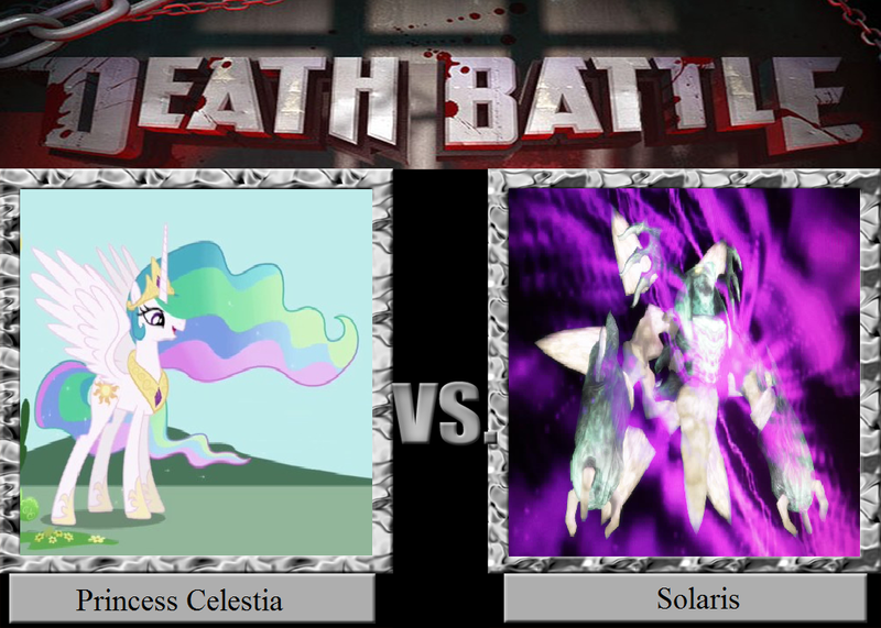 Size: 1008x720 | Tagged: crossover, death battle, derpibooru import, meme, meta, obligatory pony, princess celestia, safe, solaris, sonic '06, sonic 06, sonic the hedgehog (series), versus, vs