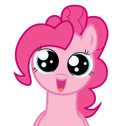 Size: 1500x1500 | Tagged: safe, artist:qq-incorperated, derpibooru import, pinkie pie, bright eyed, simple background, stare, transparent background, vector