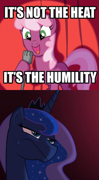 Size: 500x900 | Tagged: cheerilee, cheerilee pun, derpibooru import, exploitable meme, frown, luna is not amused, meme, princess luna, safe, stand-up comedy, tough critic luna, unamused