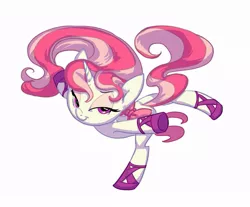 Size: 847x700 | Tagged: safe, artist:carnifex, derpibooru import, oc, oc:graceful slippers, unofficial characters only, pony, unicorn, ballerina, ballet, ballet slippers, clothes, dancing, dress, solo