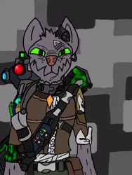 Size: 480x640 | Tagged: artist:zeroexe119, axton, borderlands, borderlands 2, commando (borderlands 2), derpibooru import, diamond dog, male, oc, safe, solo, unofficial characters only, vault hunter