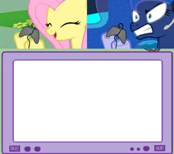 Size: 1126x1000 | Tagged: safe, derpibooru import, fluttershy, princess luna, pony, gamer luna, exploitable meme, gamer meme, gamershy, meme, obligatory pony, template, tv meme