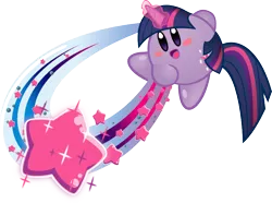 Size: 812x605 | Tagged: artist:jrk08004, crossover, derpibooru import, kirby, kirby (character), kirbyfied, kirby twilight, magic, nintendo, parody, safe, simple background, solo, species swap, stars, transparent background, twilight sparkle, video game