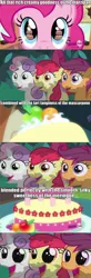 Size: 524x1600 | Tagged: apple bloom, cake, derpibooru import, hearts and hooves day, hearts and hooves day (episode), marzipan mascarpone meringue madness, mmmystery on the friendship express, pinkie pie, reference, safe, scootaloo, screencap, sweetie belle