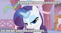 Size: 1280x708 | Tagged: bedroom eyes, caption, derpibooru import, double entendre, edit, edited screencap, rarity, screencap, suggestive