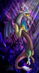 Size: 683x1280 | Tagged: artist:thepipefox, derpibooru import, discord, safe, solo