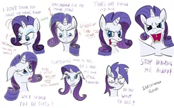 Size: 1000x619 | Tagged: artist:notapseudonym, derpibooru import, drawing, facial expressions, fourth wall, rarity, safe, simple background, sketch, sketch dump, white background