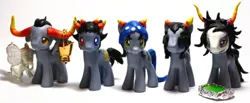 Size: 500x205 | Tagged: safe, artist:beffles, derpibooru import, ponified, custom, equius zahhak, homestuck, image, irl, jpeg, nepeta leijon, photo, sollux captor, tavros nitram, tinkerbull, toy