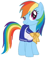 Size: 324x416 | Tagged: artist:ake-xanchez, clothes, derpibooru import, rainbow dash, safe, schoolgirl