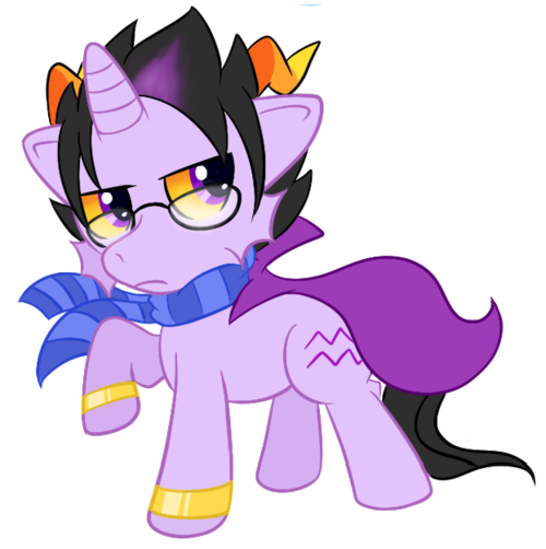 Size: 500x502 | Tagged: safe, artist:tina-chan, derpibooru import, ponified, pony, unicorn, cape, clothes, eridan ampora, homestuck, scarf, simple background, solo, transparent background