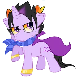 Size: 500x502 | Tagged: safe, artist:tina-chan, derpibooru import, ponified, pony, unicorn, cape, clothes, eridan ampora, homestuck, scarf, simple background, solo, transparent background