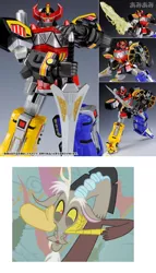 Size: 600x1048 | Tagged: daizyujin, derpibooru import, discord, irl, kyouryuu sentai zyuranger, megazord, mighty morphin power rangers, photo, power rangers, safe, super sentai, toy