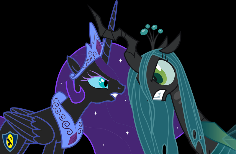 Size: 5434x3533 | Tagged: safe, artist:taionafan369, derpibooru import, queen chrysalis, oc, oc:nyx, alicorn, pony, alicorn oc