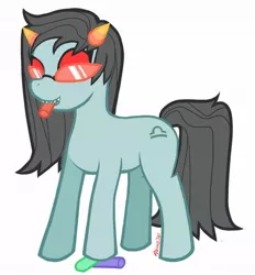 Size: 632x682 | Tagged: artist:shattered-earth, chalk, derpibooru import, homestuck, ponified, safe, terezi pyrope